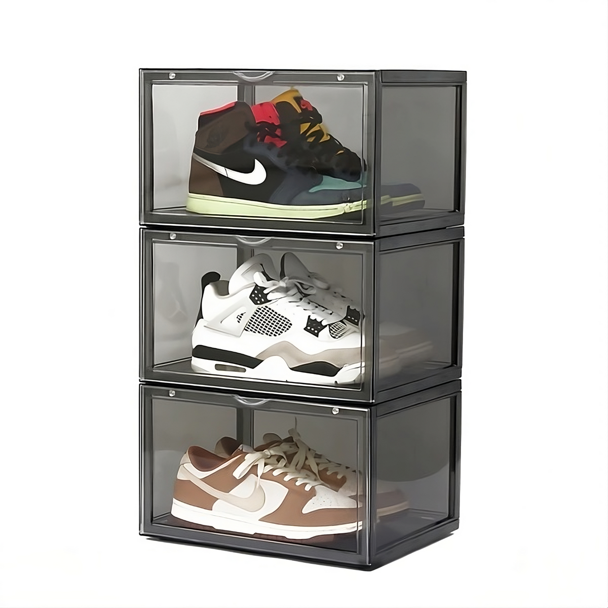 Stackable Sneaker Crate (Smoked Black)